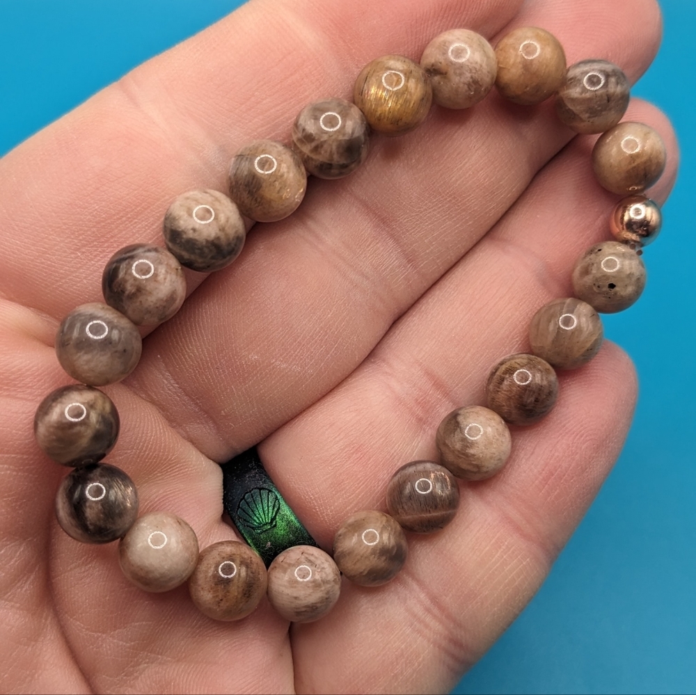 Stunning super flashy black moonstone 10mm bead